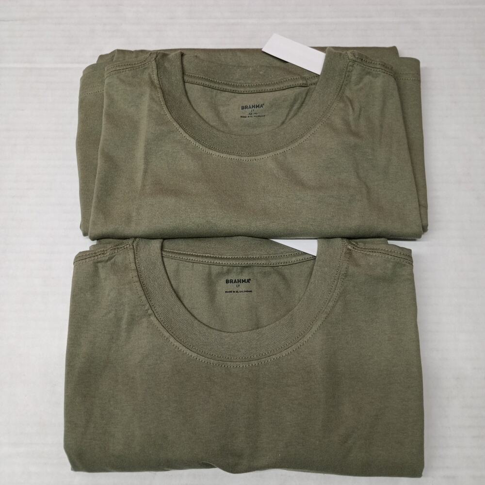 2 Brahma Short Sleeve Work T-Shirt LT 42-44 Green Artichoke Pocket‎ Tee Cotton